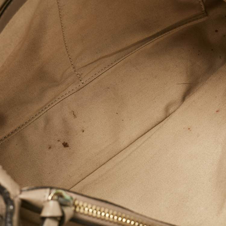Pre Owned Chloe Beige Leather and Suede Medium Faye Day Top Handle Bag