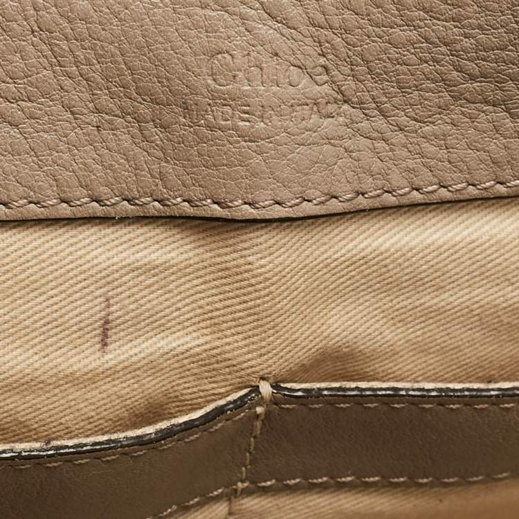 Pre Owned Chloe Beige Leather and Suede Medium Faye Day Top Handle Bag