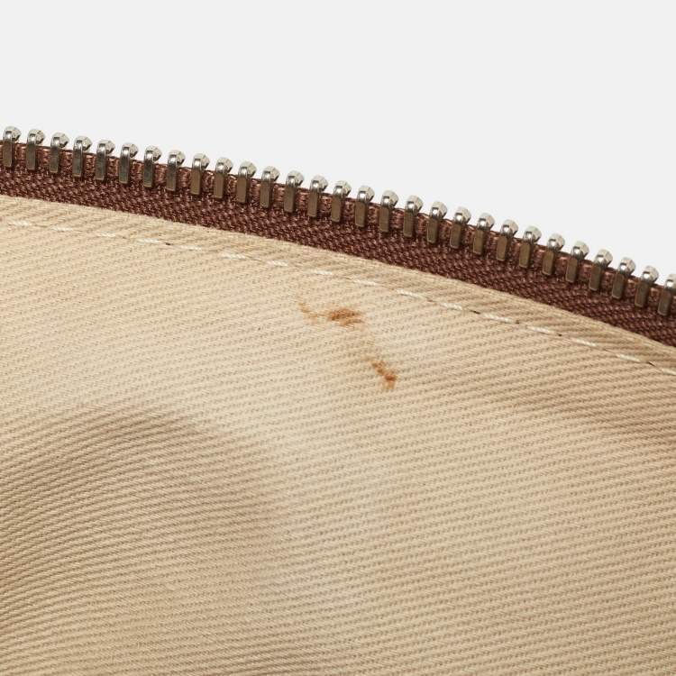 Pre Owned Chloe Blue/Brown Denim and Leather Zip Satchel