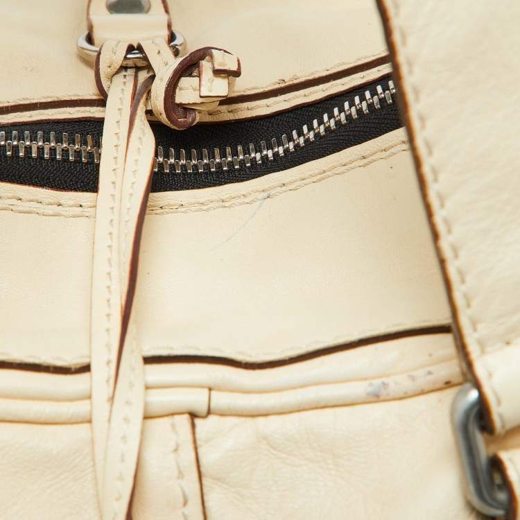Pre Owned Chloe Cream Leather Betty Zip Satchel