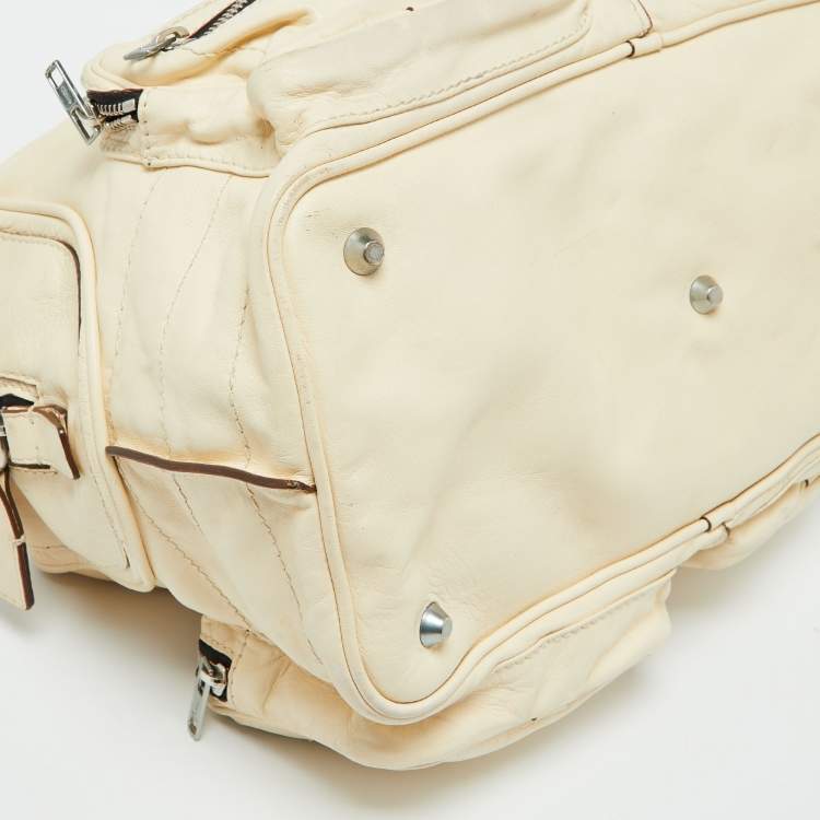 Pre Owned Chloe Cream Leather Betty Zip Satchel