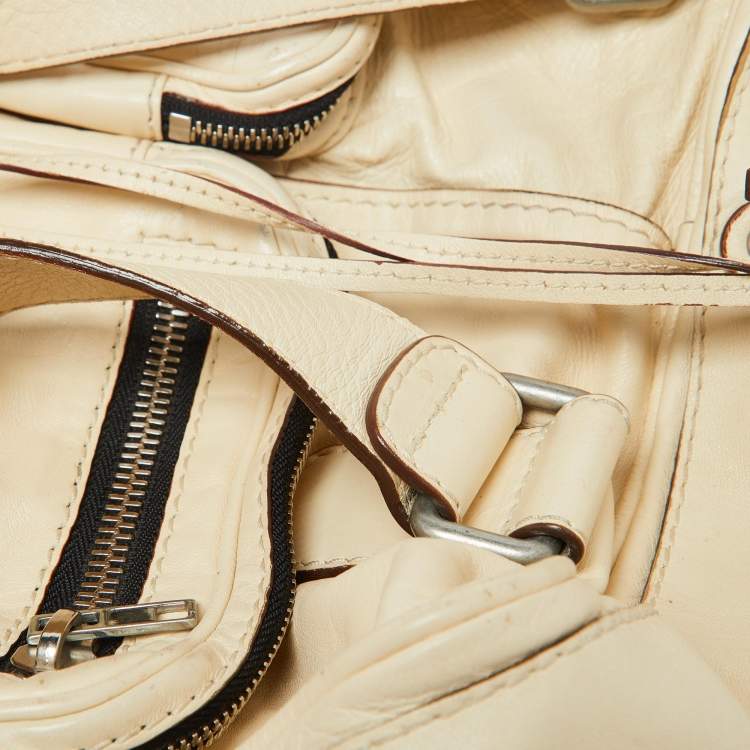 Pre Owned Chloe Cream Leather Betty Zip Satchel