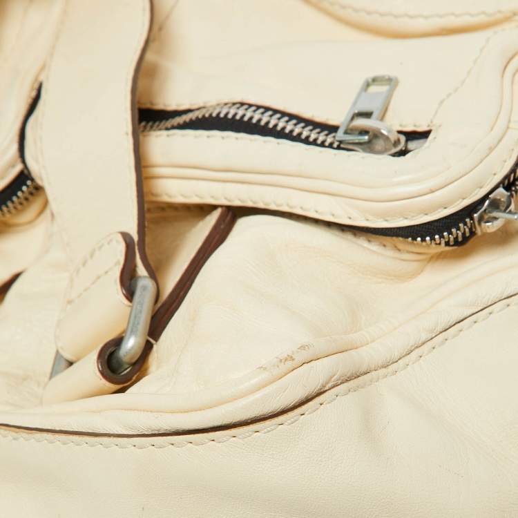 Pre Owned Chloe Cream Leather Betty Zip Satchel