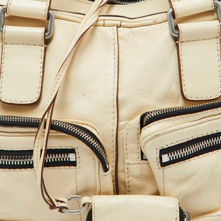 Pre Owned Chloe Cream Leather Betty Zip Satchel