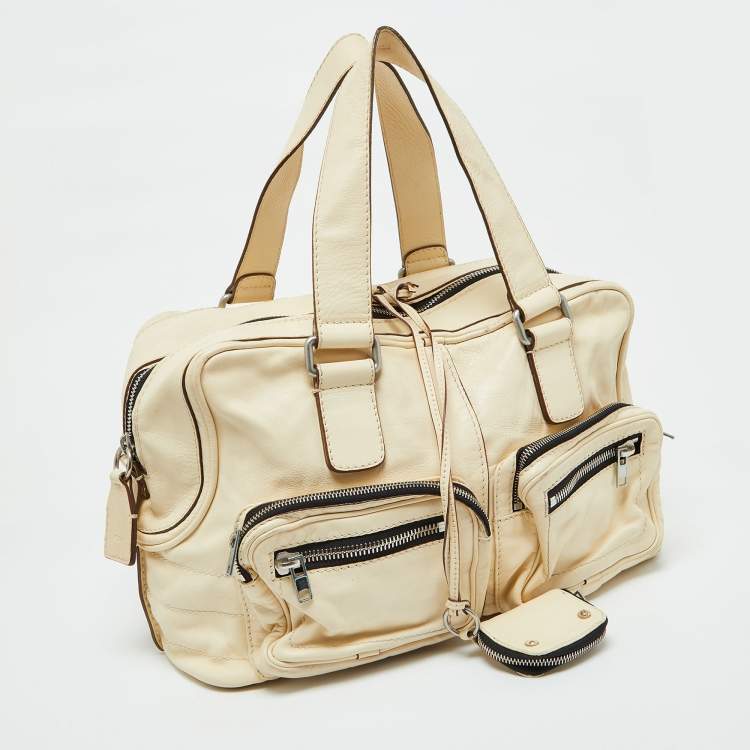 Pre Owned Chloe Cream Leather Betty Zip Satchel