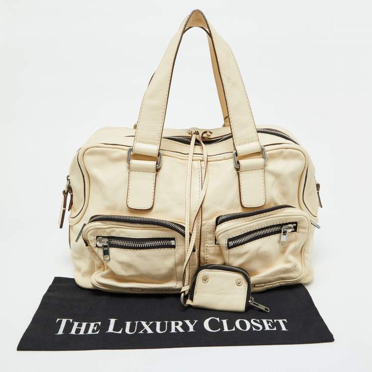 Pre Owned Chloe Cream Leather Betty Zip Satchel