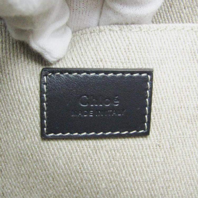Pre Owned Chloe Neutrals Canvas and Leather Tote Bag