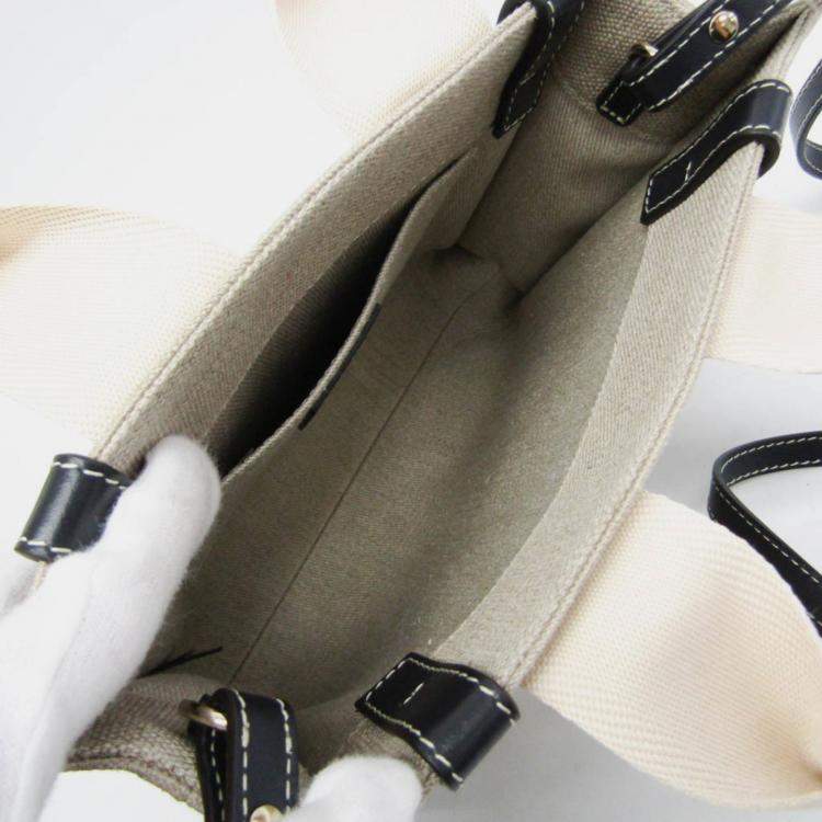 Pre Owned Chloe Neutrals Canvas and Leather Tote Bag