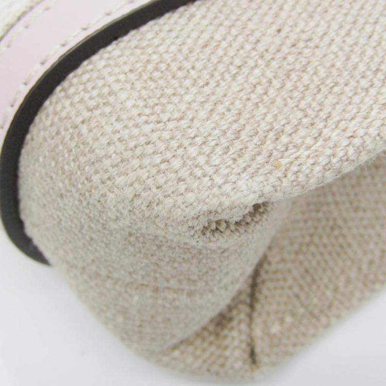 Pre Owned Chloe Neutrals Canvas and Leather Tote Bag
