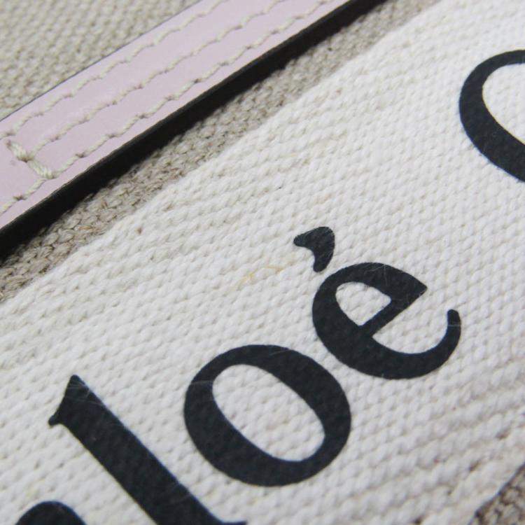 Pre Owned Chloe Neutrals Canvas and Leather Tote Bag