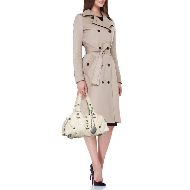Pre Owned Chloe Cream Leather Silverado Satchel