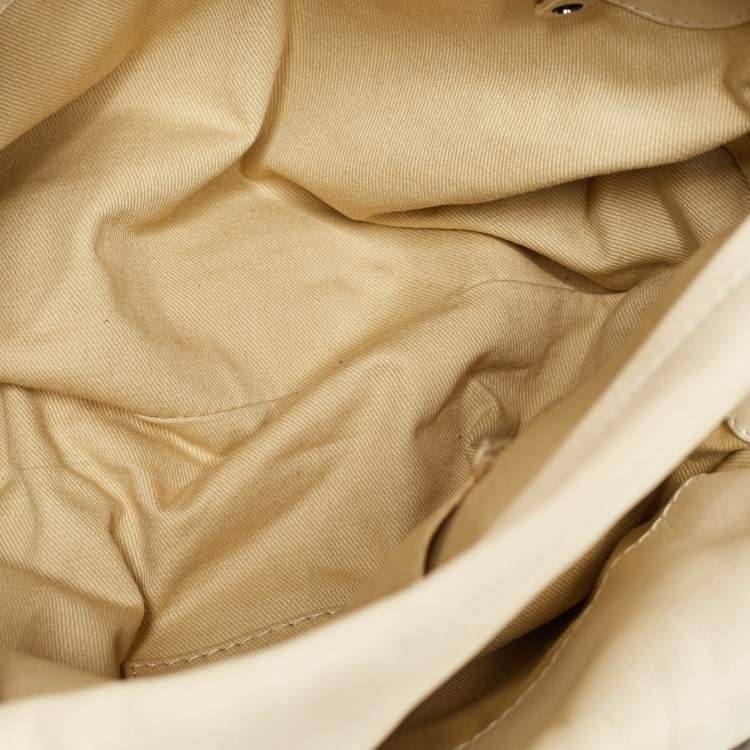 Pre Owned Chloe Cream Leather Silverado Satchel