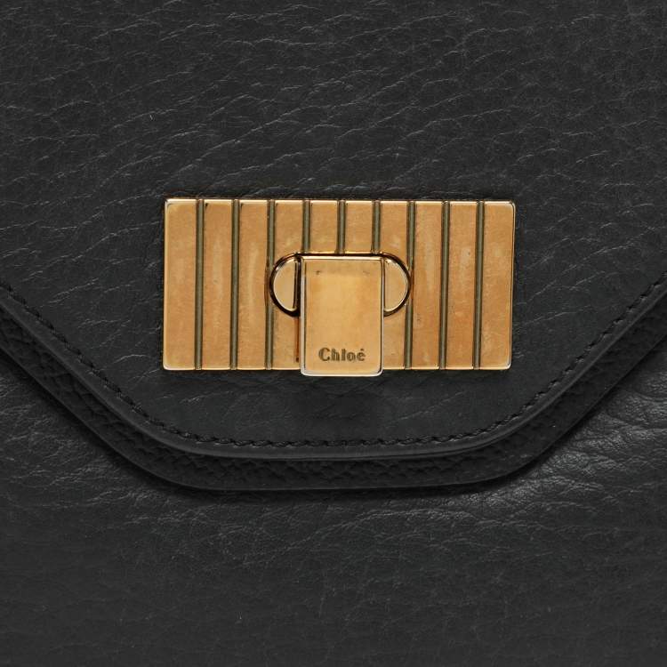 Pre Owned Chloe Black Leather Medium Sally Flap Shoulder Bag