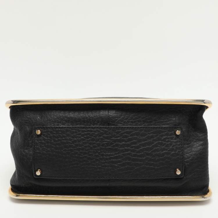 Pre Owned Chloe Black Leather Medium Sally Flap Shoulder Bag