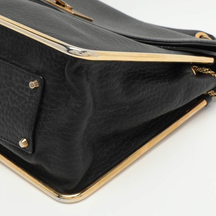Pre Owned Chloe Black Leather Medium Sally Flap Shoulder Bag
