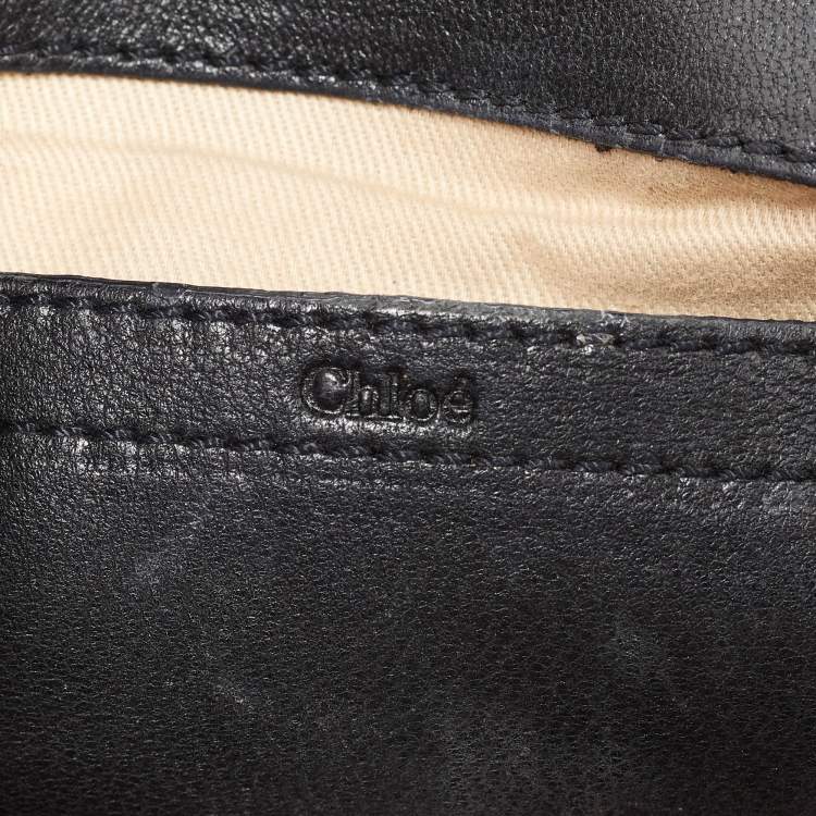 Pre Owned Chloe Black Leather Studded Mini Marcie Crossbody Bag