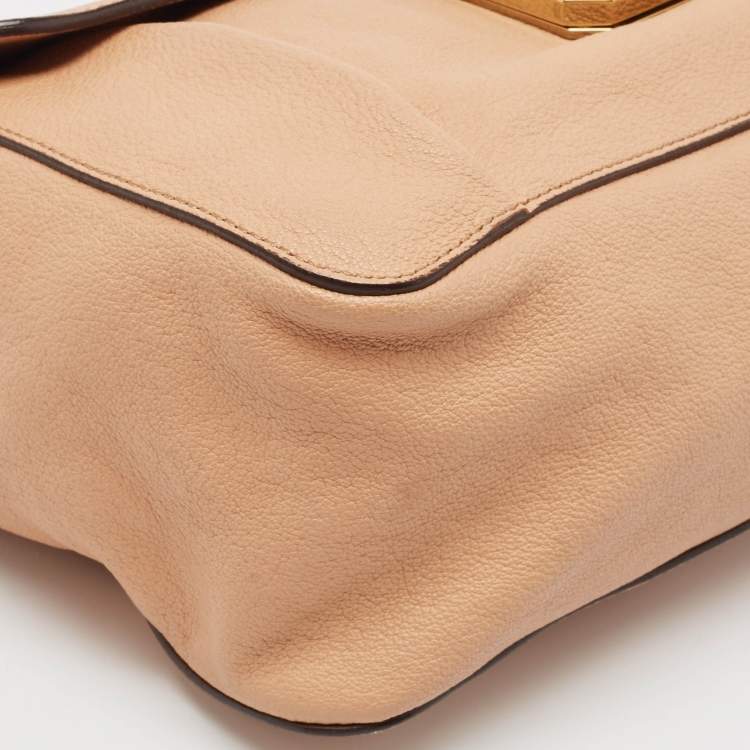 مملوكة مسبقًا Chloe Peach Leather Medium Elsie Shoulder Bag