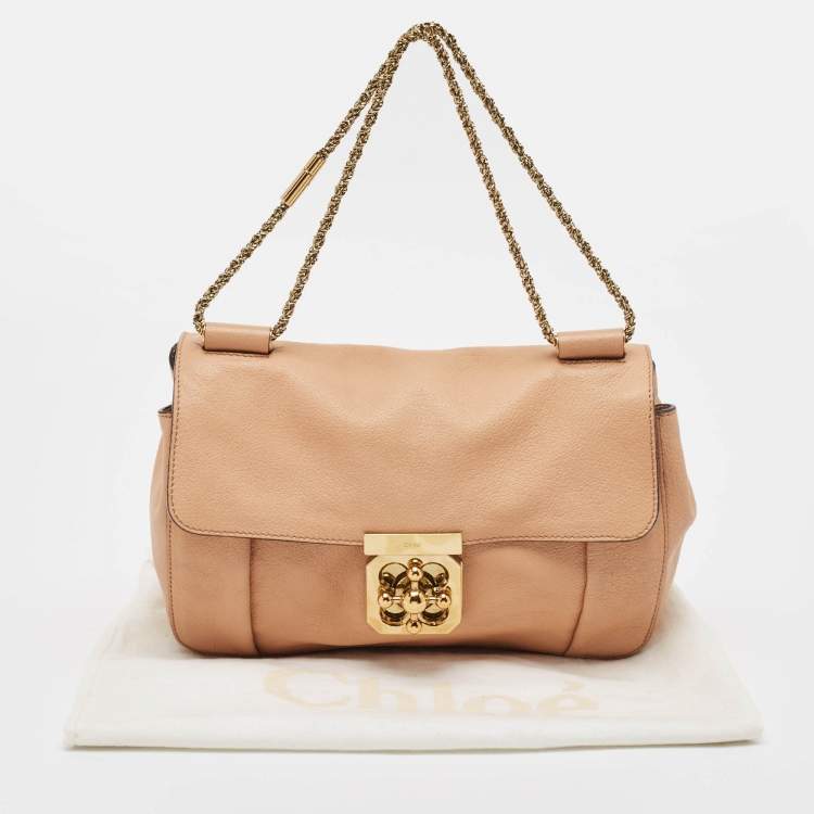 مملوكة مسبقًا Chloe Peach Leather Medium Elsie Shoulder Bag