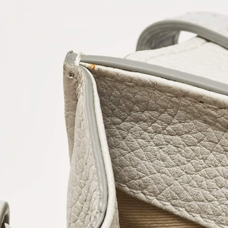 Pre Owned Chloe Two Tone Grey Leather Medium Aby Day Top Handle Bag
