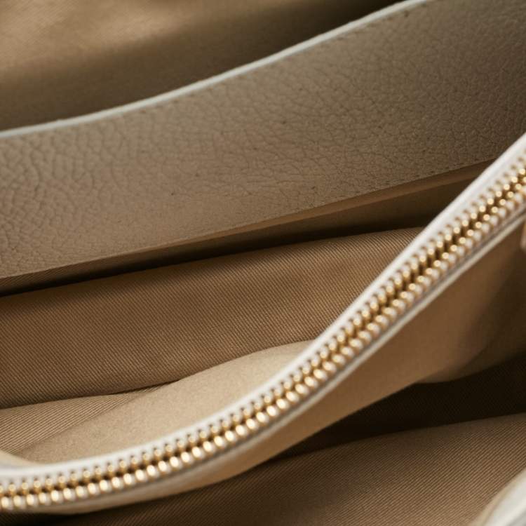 Pre Owned Chloe Two Tone Grey Leather Medium Aby Day Top Handle Bag