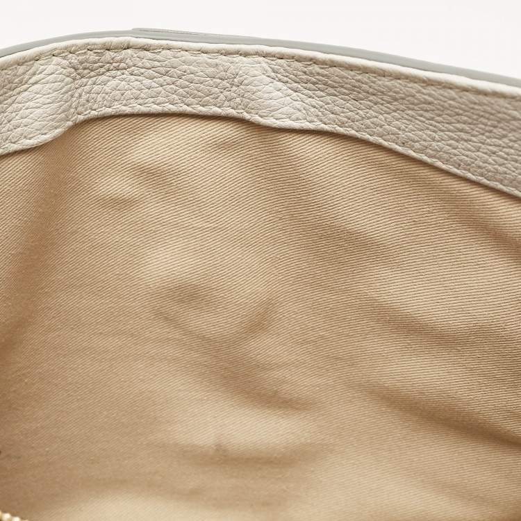 Pre Owned Chloe Two Tone Grey Leather Medium Aby Day Top Handle Bag