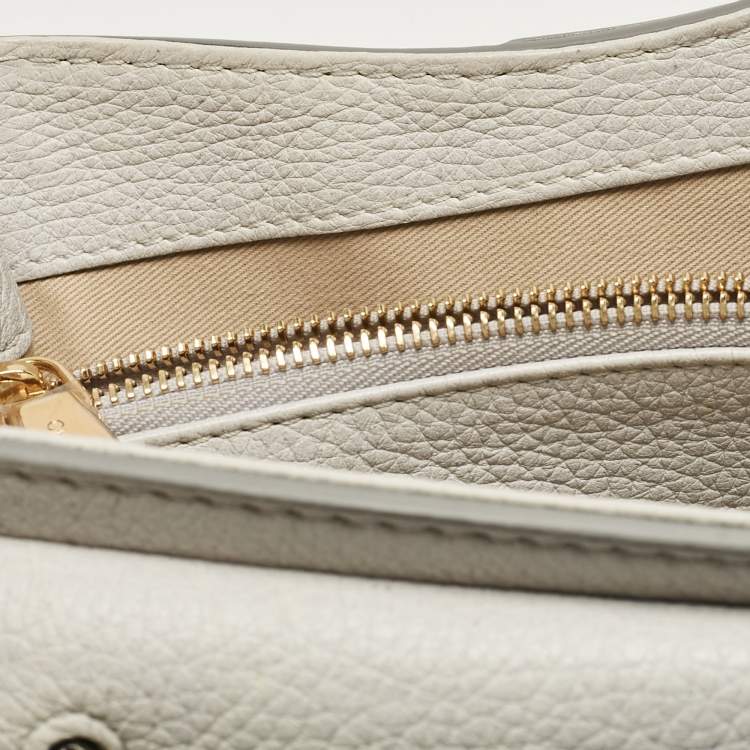 Pre Owned Chloe Two Tone Grey Leather Medium Aby Day Top Handle Bag