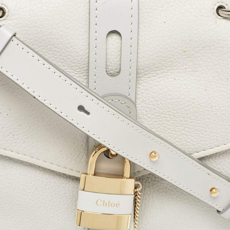 Pre Owned Chloe Two Tone Grey Leather Medium Aby Day Top Handle Bag