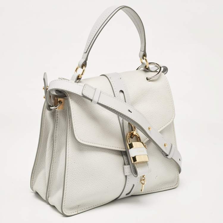 Pre Owned Chloe Two Tone Grey Leather Medium Aby Day Top Handle Bag