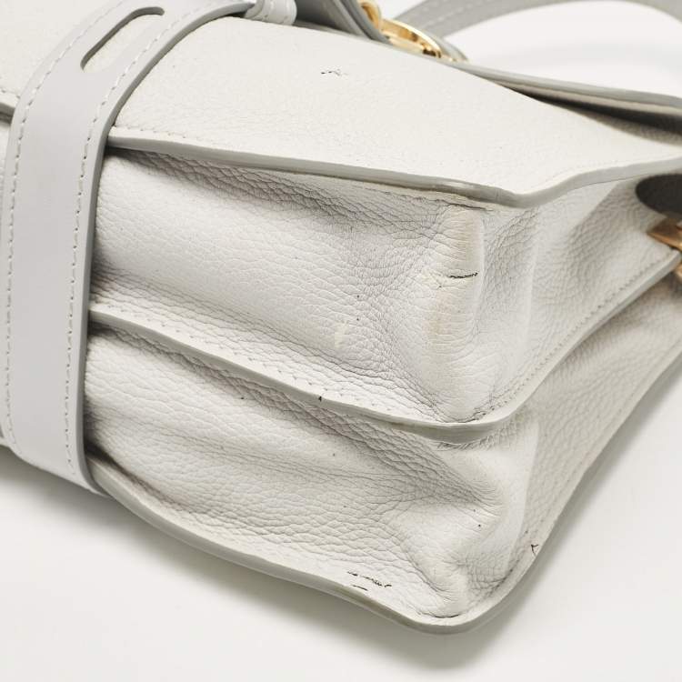 Pre Owned Chloe Two Tone Grey Leather Medium Aby Day Top Handle Bag