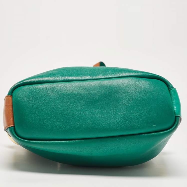 Pre Owned Chloe Green/Brown Leather Emma Shoulder Bag
