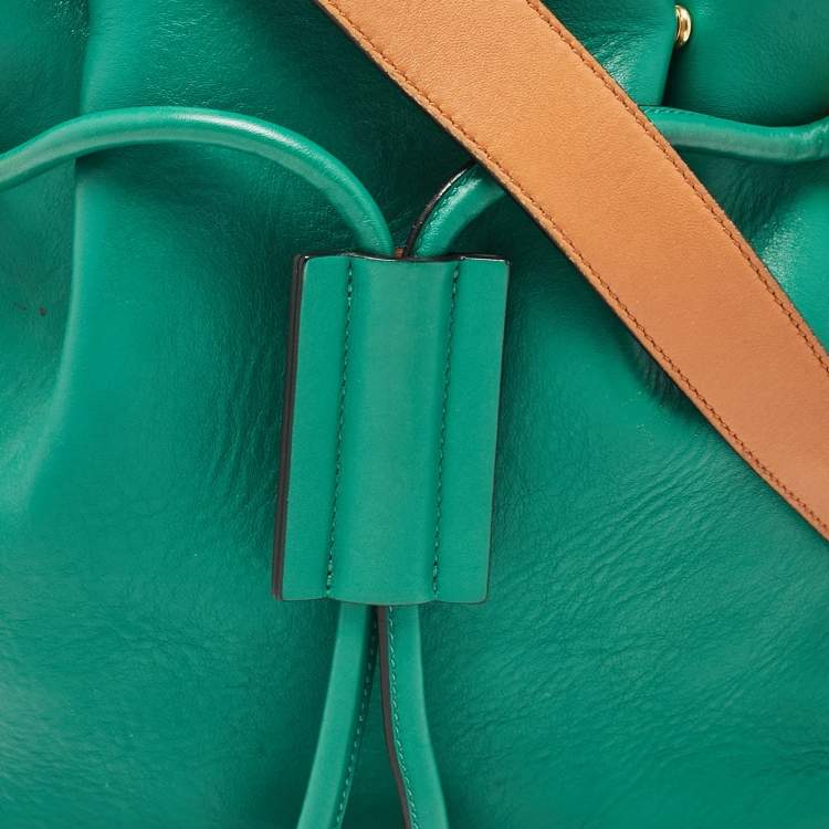 Pre Owned Chloe Green/Brown Leather Emma Shoulder Bag