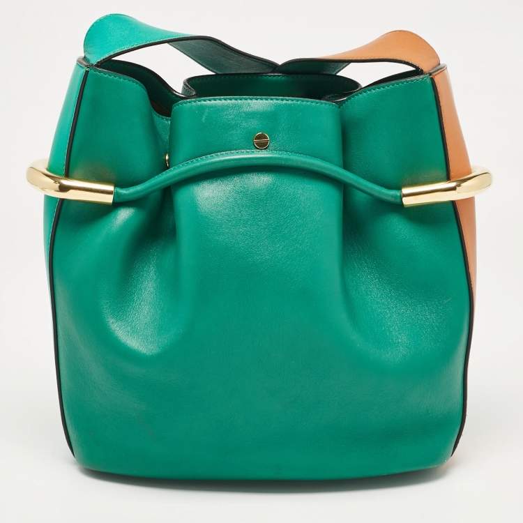 Pre Owned Chloe Green/Brown Leather Emma Shoulder Bag