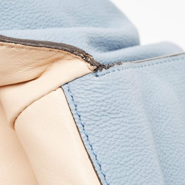 Pre Owned Chloe Light Blue Leather Large Elsie Shoulder Bag