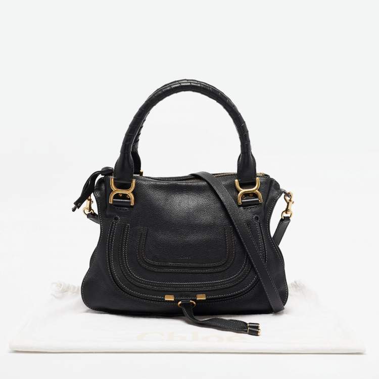 Pre Owned Chloe Black Leather Medium Marcie Shoulder Bag