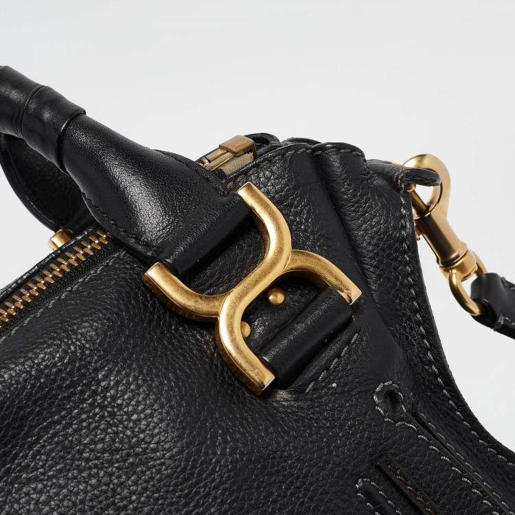 Pre Owned Chloe Black Leather Medium Marcie Shoulder Bag