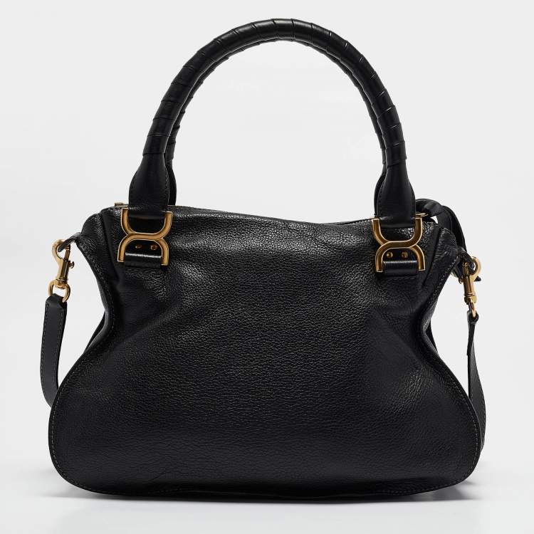 Pre Owned Chloe Black Leather Medium Marcie Shoulder Bag