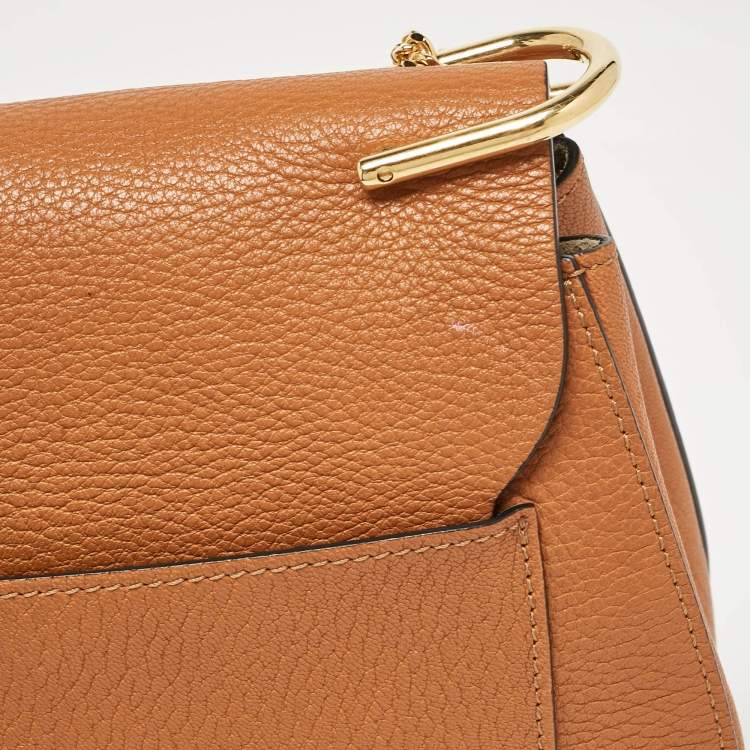 Pre Owned Chloe Brown Leather Large Drew Shoulder Bag