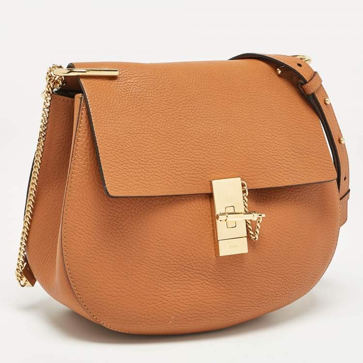 Pre Owned Chloe Brown Leather Large Drew Shoulder Bag