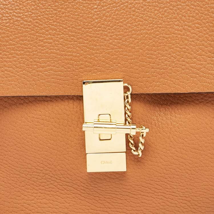Pre Owned Chloe Brown Leather Large Drew Shoulder Bag