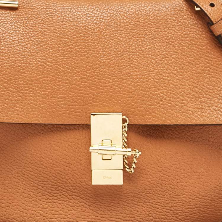 Pre Owned Chloe Brown Leather Large Drew Shoulder Bag