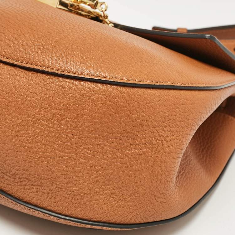 Pre Owned Chloe Brown Leather Large Drew Shoulder Bag