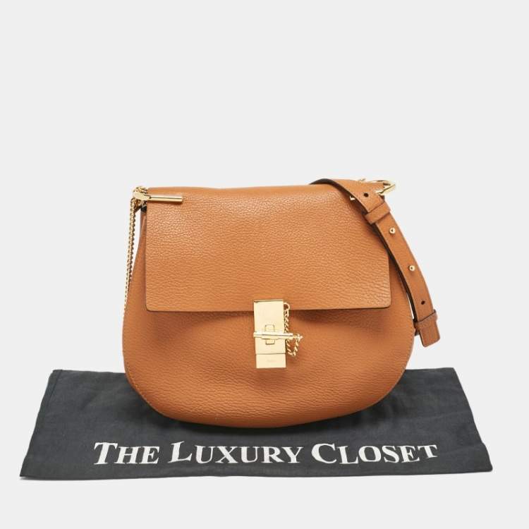 Pre Owned Chloe Brown Leather Large Drew Shoulder Bag