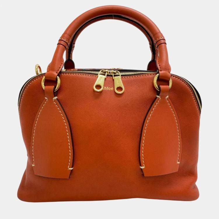 Pre Owned Chloe Orange Dahlia Handbag