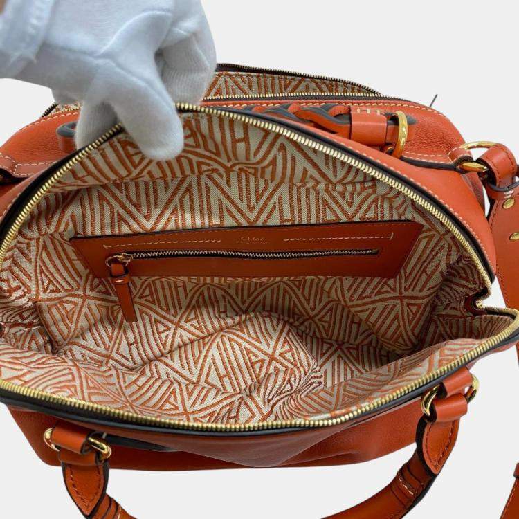 Pre Owned Chloe Orange Dahlia Handbag