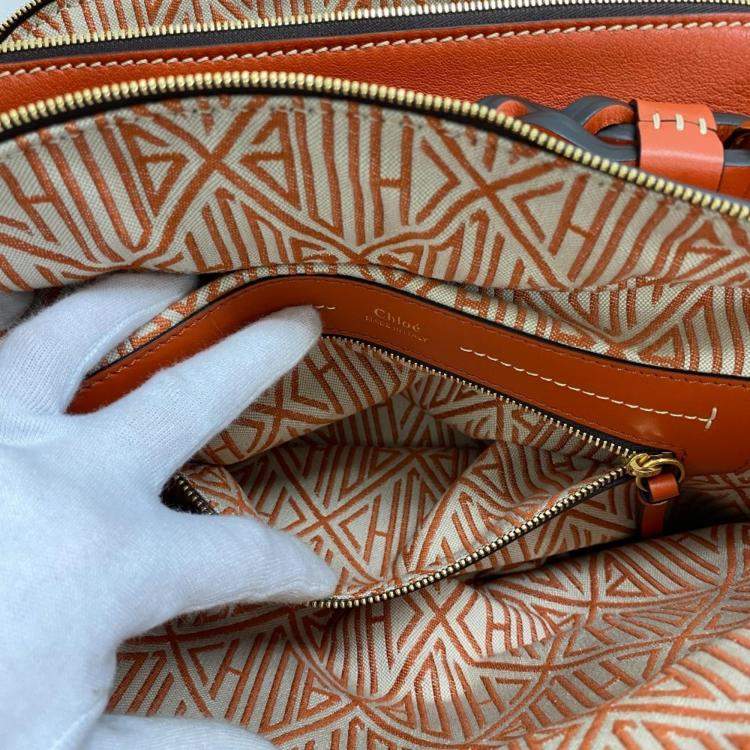 Pre Owned Chloe Orange Dahlia Handbag
