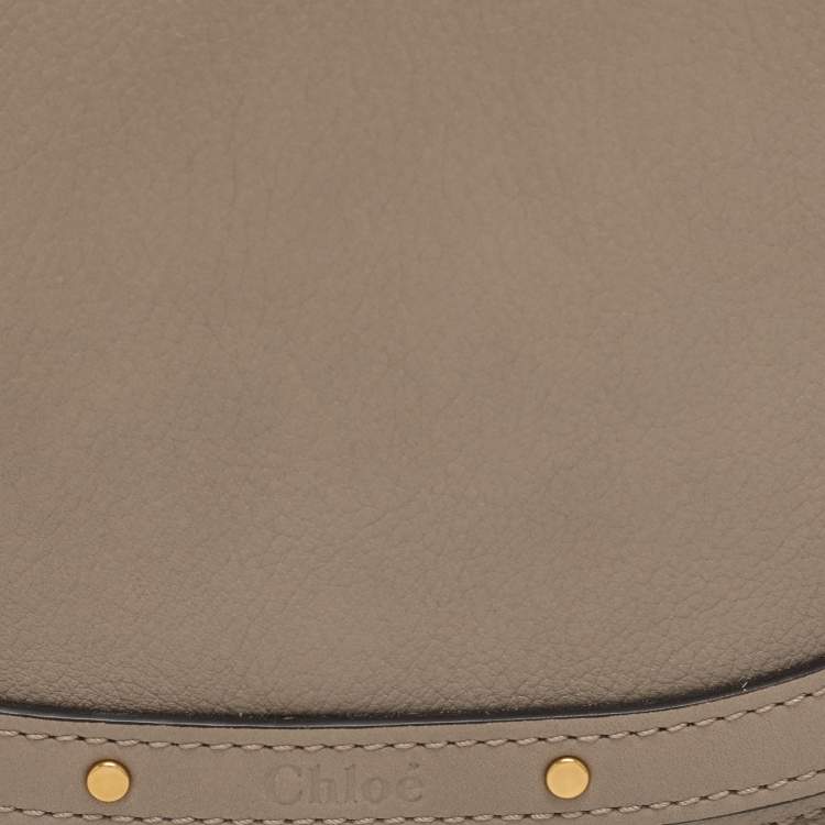 Pre Owned Chloé Grey Leather and Suede Small Nile Bracelet Shoulder Bag