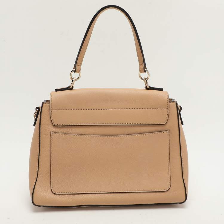 Pre Owned Chloe Beige Leather Small Faye Day Top Handle Bag