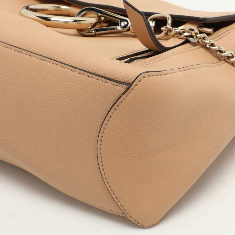 Pre Owned Chloe Beige Leather Small Faye Day Top Handle Bag