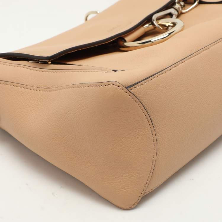 Pre Owned Chloe Beige Leather Small Faye Day Top Handle Bag