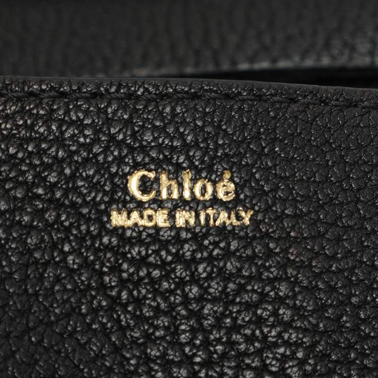 Pre Owned Chloe Black Leather Large Drew Top Handle Bag